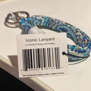 Vera Bradley skinny cotton lanyard daisy dot paisley